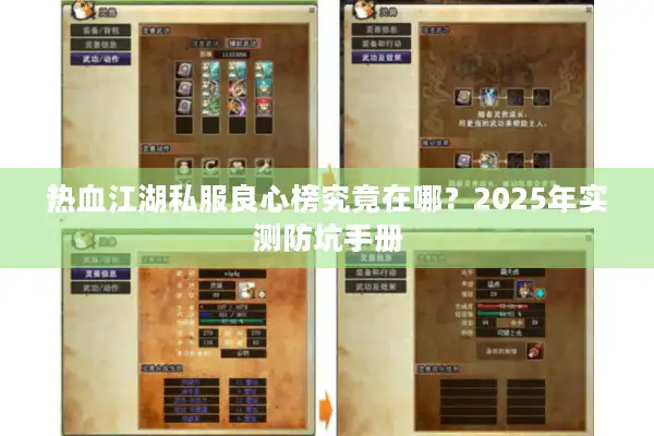 热血江湖私服良心榜究竟在哪？2025年实测防坑手册