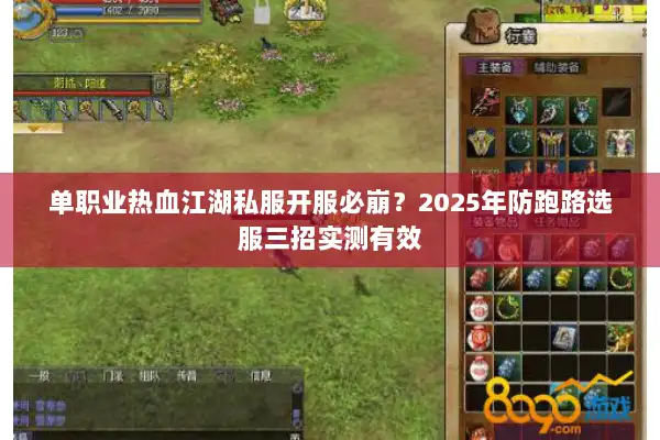 单职业热血江湖私服开服必崩？2025年防跑路选服三招实测有效