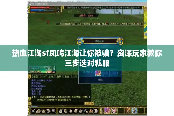 热血江湖sf凤鸣江湖让你被骗？资深玩家教你三步选对私服