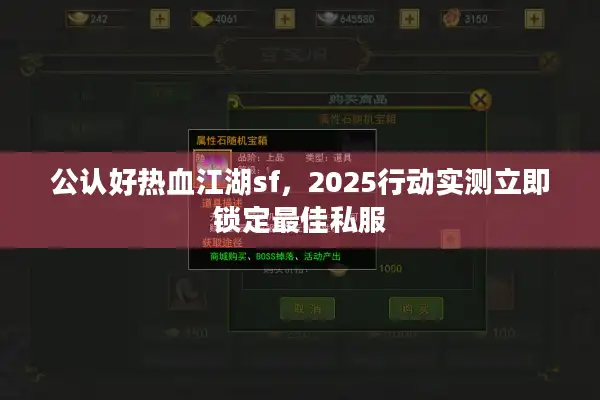 公认好热血江湖sf，2025行动实测立即锁定最佳私服