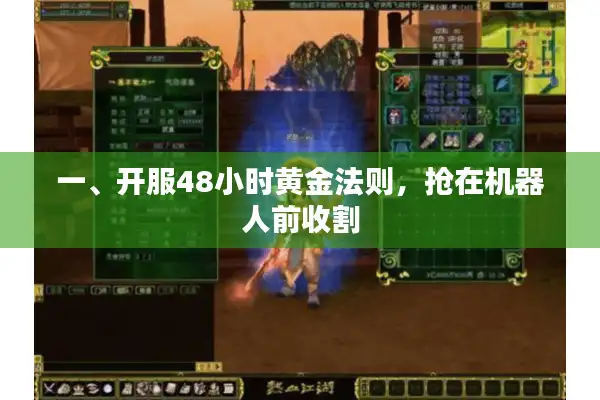 一、开服48小时黄金法则，抢在机器人前收割