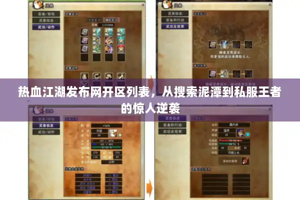 热血江湖发布网开区列表，从搜索泥潭到私服王者的惊人逆袭