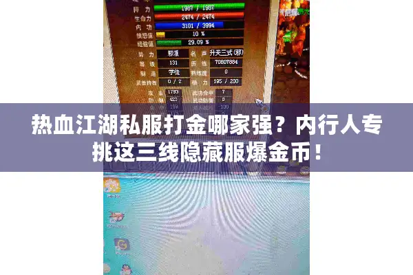 热血江湖私服打金哪家强？内行人专挑这三线隐藏服爆金币！
