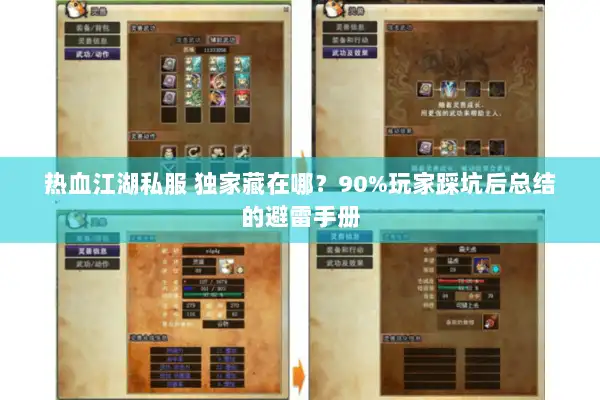 热血江湖私服 独家藏在哪？90%玩家踩坑后总结的避雷手册