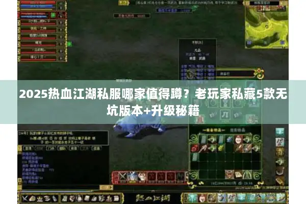 2025热血江湖私服哪家值得蹲？老玩家私藏5款无坑版本+升级秘籍