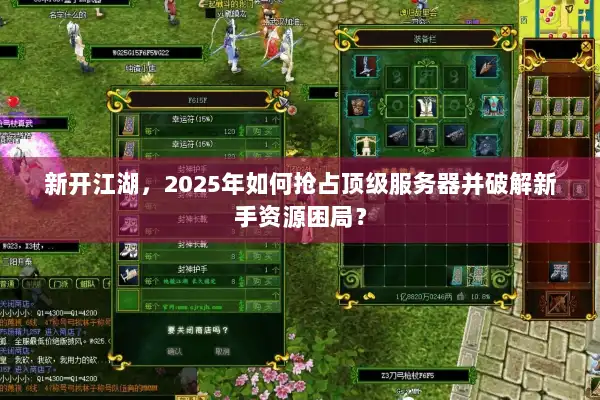 新开江湖，2025年如何抢占顶级服务器并破解新手资源困局？