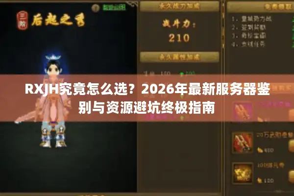 RXJH究竟怎么选？2026年最新服务器鉴别与资源避坑终极指南