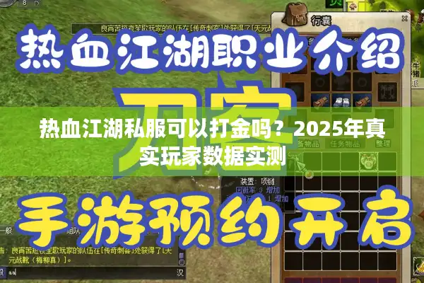 热血江湖私服可以打金吗？2025年真实玩家数据实测