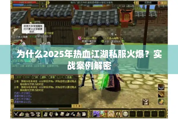 为什么2025年热血江湖私服火爆？实战案例解密